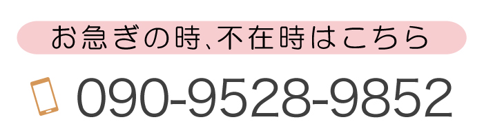 お急ぎの時､不在時はこちら　090-9528-9852